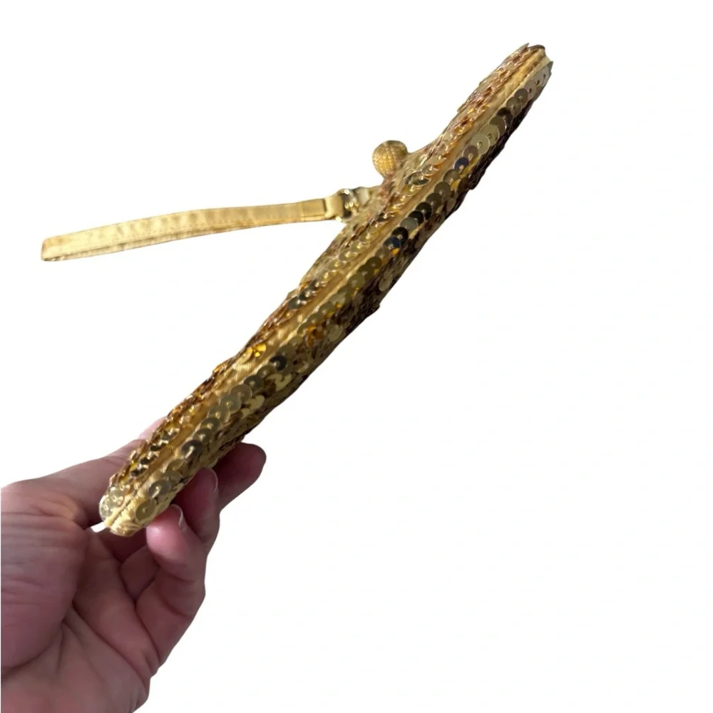 Indeed Gold Sequin Wristlet‎ Small